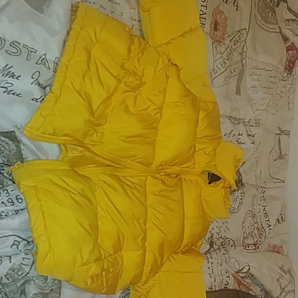 Fashion nova yellow puffer coat